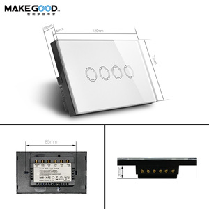 MakeGood AU/US Standard Luxus Kristallglas Touch Control Wand leuchte Timer Schalter mit Fernbedienung - Product Image 3