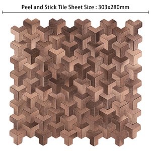 Phổ biến nhôm kim loại Boomerang cổ điển Peel và Stick 3D tường trang trí nội thất Gạch <span class=keywords><strong>Mosaic</strong></span> - Product Image 2