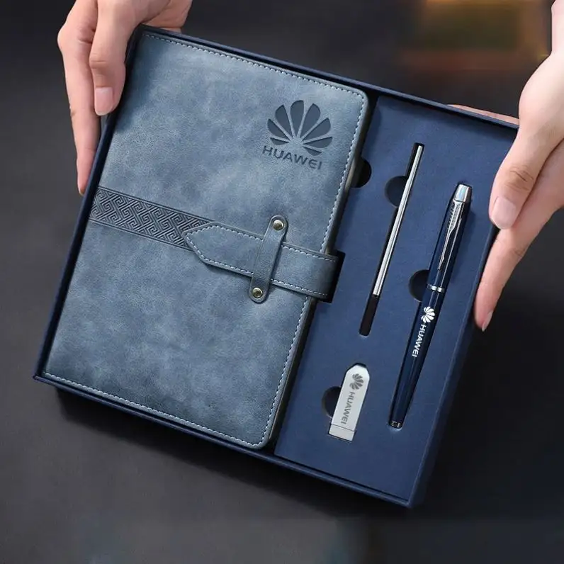 Promotional Luxury Business Gifts Box Set A5 Notebook With Usb Flash Drive Pen Set Office Festival Executive Corporate Gift Sets