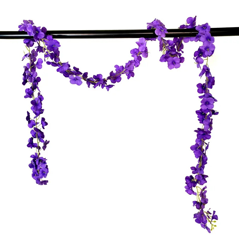 Fondo de la boda decoración de la pared seda púrpura tira vides flor guirnalda artificial colgante vid