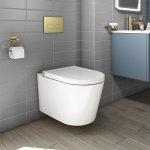 Automatic Ceramic Mounted One Piece Tankless Bowl hang Intelligent <strong>Bidet</strong> Wc Set <strong>Price</strong> Wall Hung Smart Toilet with Remote Control - Product Image 1