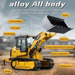 HUINA KABOLITE K963-100 1/16 hidrolik RC yükleyici Metal radyo kontrol parça buldozer paletli yükleyici inşaat modeli - Product Image 4