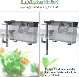 Quiet 8W/10W Fish Tank <strong>Filter</strong> for <strong>Small</strong> and Medium Tanks Featuring Activated Carbon &amp; <strong>Filter</strong> Sponge Durable ABS Material - Product Image 6