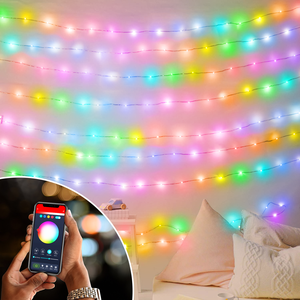 Luz inteligente de inserción directa para interiores RGB iridiscente 20 metros 200LED 2,4G Control remoto por infrarrojos