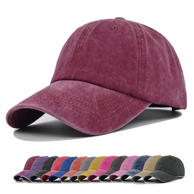 Cappello da ricamo personalizzato con Logo personalizzato non strutturato in stile bianco in cotone lavato Vintage cappello da Baseball per uomo donna