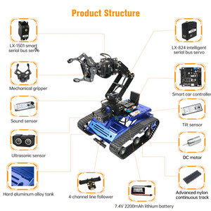 Robot di programmazione auto Tankbot intelligente trasporto Robot con 6 DOF braccio robotico stelo di educazione - Product Image 2