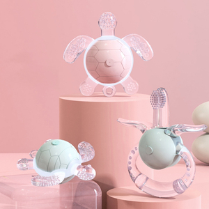 BPA ücretsiz silikon diş kaşıyıcı oyuncak bebekler için kaplumbağa güvenli ve dayanıklı çiğneme bebek eğitim oyuncak silikon diş kaşıyıcı - Product Image 1