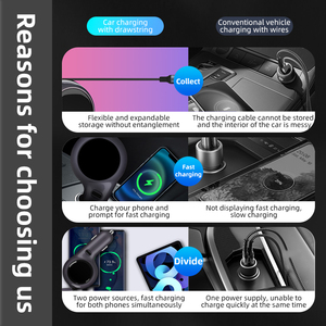 60W Super Fast Multi-Function Car Charger Telescopic Type-C Wall Charger 30W PD <strong>Output</strong> Quick Charging <strong>CCS</strong> Connection Phone - Product Image 3