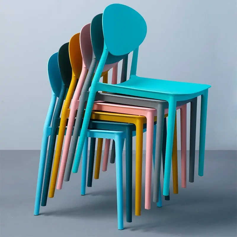 Silla de plástico moderna y plegable para comedor, mesa y sillas para restaurante