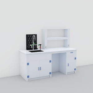 LB-PP-08 banco da laboratorio PP di alta qualità con ripiani per reagenti tavolo da laboratorio chimico modulare per la progettazione di laboratori informatici - Product Image 2