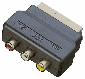 RGB <strong>SCART</strong> Plug Male <strong>to</strong> 3 <strong>RCA</strong> Female A/V Adaptor Converter for TV DVD VCRs - Product Image 1