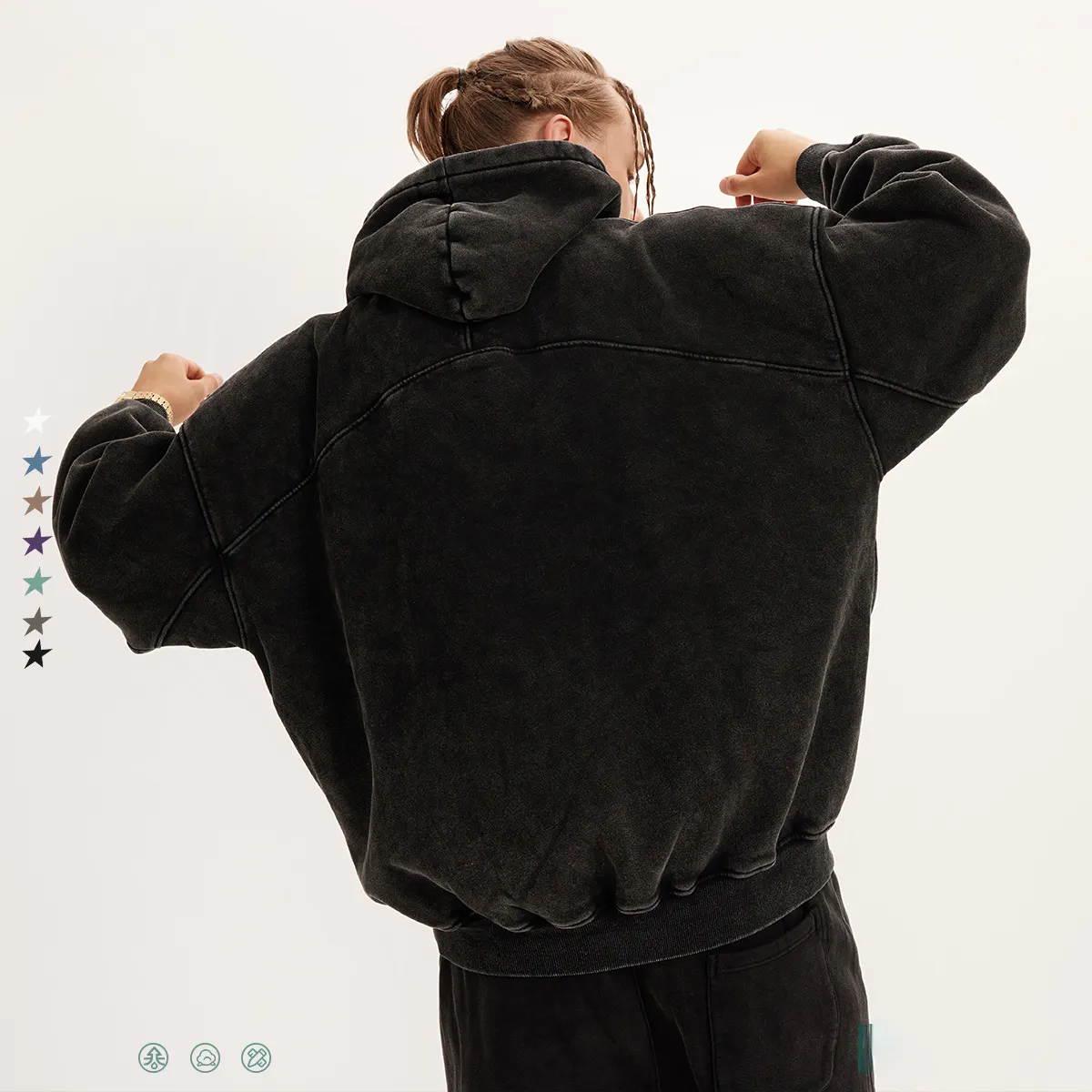 Boş hoodies 380g yıkanmış polar hoodie kazak erkek hoodies & tişörtü özel