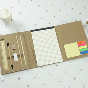 Personalizado <span class=keywords><strong>Notepad</strong></span> Set A4 <span class=keywords><strong>Notepad</strong></span> Combinação Sticky Note Impressão Papel Kraft com Pen Note