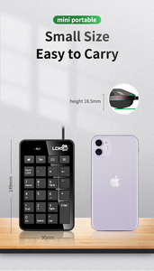 LDK XKB01迷你键盘便携式23键有线纤薄单手小型键盘适用于iPad Android平板电脑台式迷你PC游戏电脑