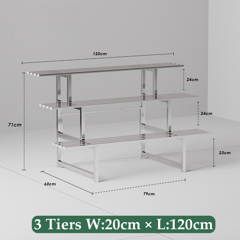 3 Niveaux 120cm Argenté