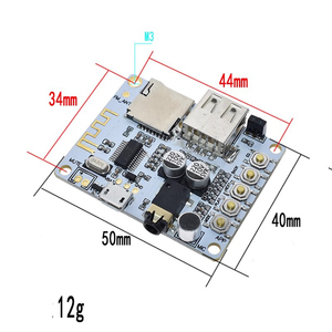 Salida frontal de alta calidad, Módulo de placa receptora de audio inalámbrico, con tarjeta USB Tf, para altavoz/micrófono DIY - Product Image 5