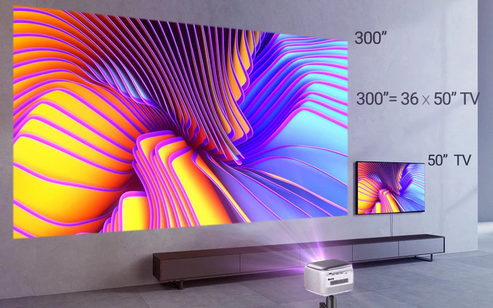 Flyin V8 750Ansi Lumen 1080p Проектор для домашнего кинотеатра Mini Smart Full Hd 4k Dlp Led