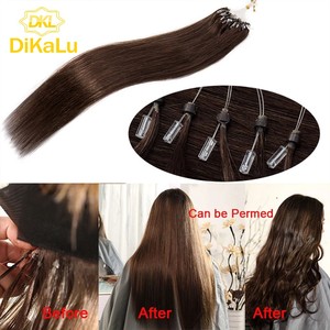 DKL 12Aレミーバージン人毛イージーマイクロリング/リンク/ループ/ビーズヘアエクステンション100g/ストランドマイクロループヘアエクステンション女性用