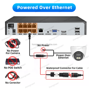 Hongnaer 8mp מקורה h.265 תמיכה מצלמת <span class=keywords><strong>IP</strong></span> אלחוטי ccctv nvr xmeye pro icsee 4k 4 ערוץ nvr פו מקליט וידאו