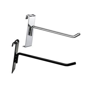 低价网格墙金属丝钩网格墙零售商店单叉铬展示钩 - Product Image 2