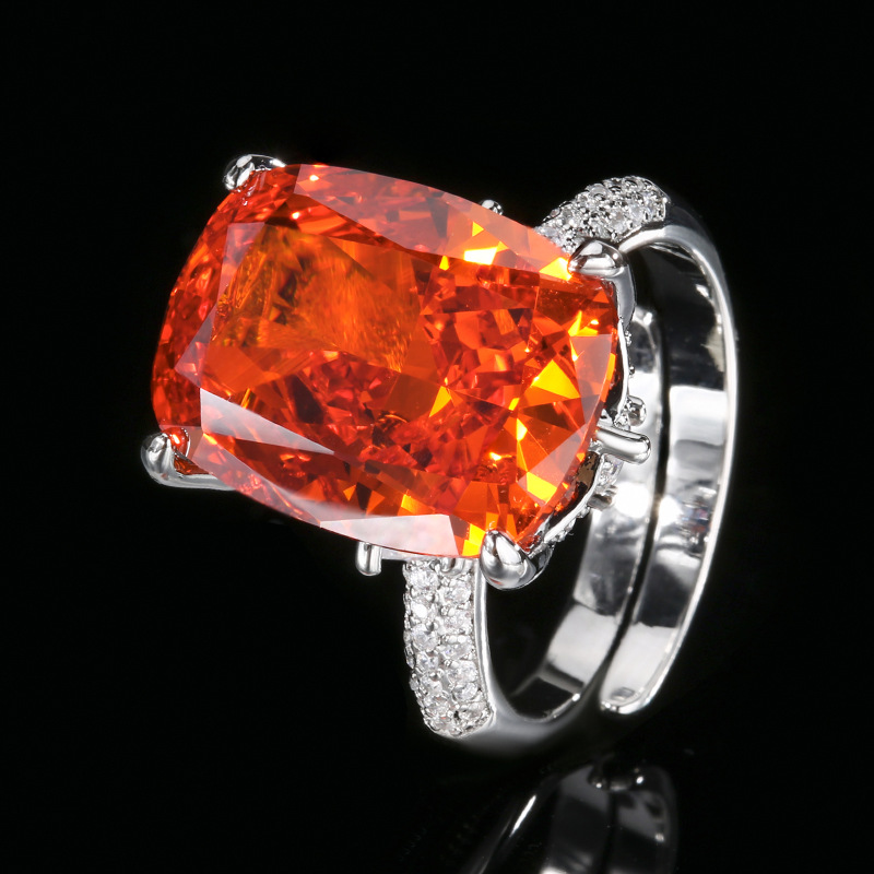 adjustable size Ice Flower cut Chinese red ring