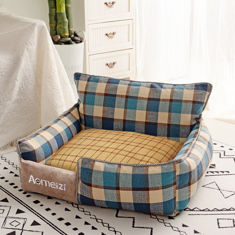 Backrest Blue Grid + Mat