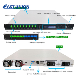 Sıcak satış EDFA 1U 8 port 16 port tek modlu fiber1550 amplifikasyon ağı ile WDM olmadan WDM için CATV ağ - Product Image 6
