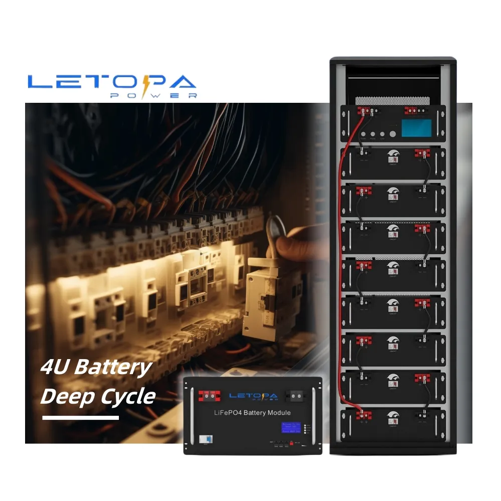 Letopa แหล่งจ่ายไฟฉุกเฉิน48โวลต์51.2โวลต์แบตเตอรี่ลิเธียมไอออน100AH ชั้นวาง BMS ติดตั้งแบตเตอรี่