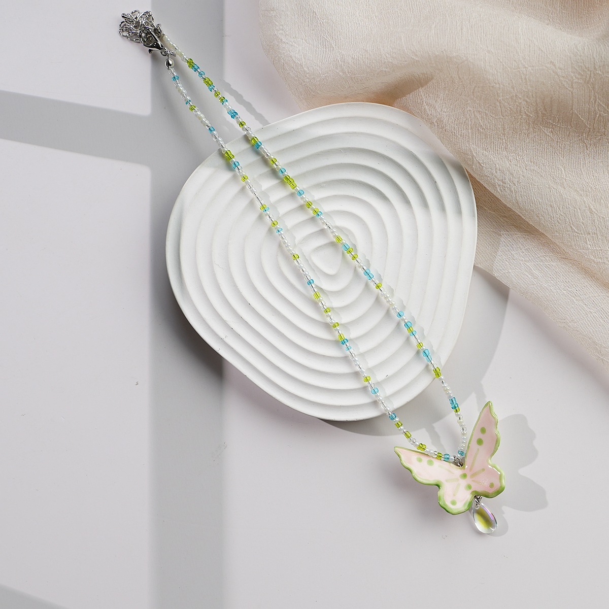 1550-19 papillon rose vert