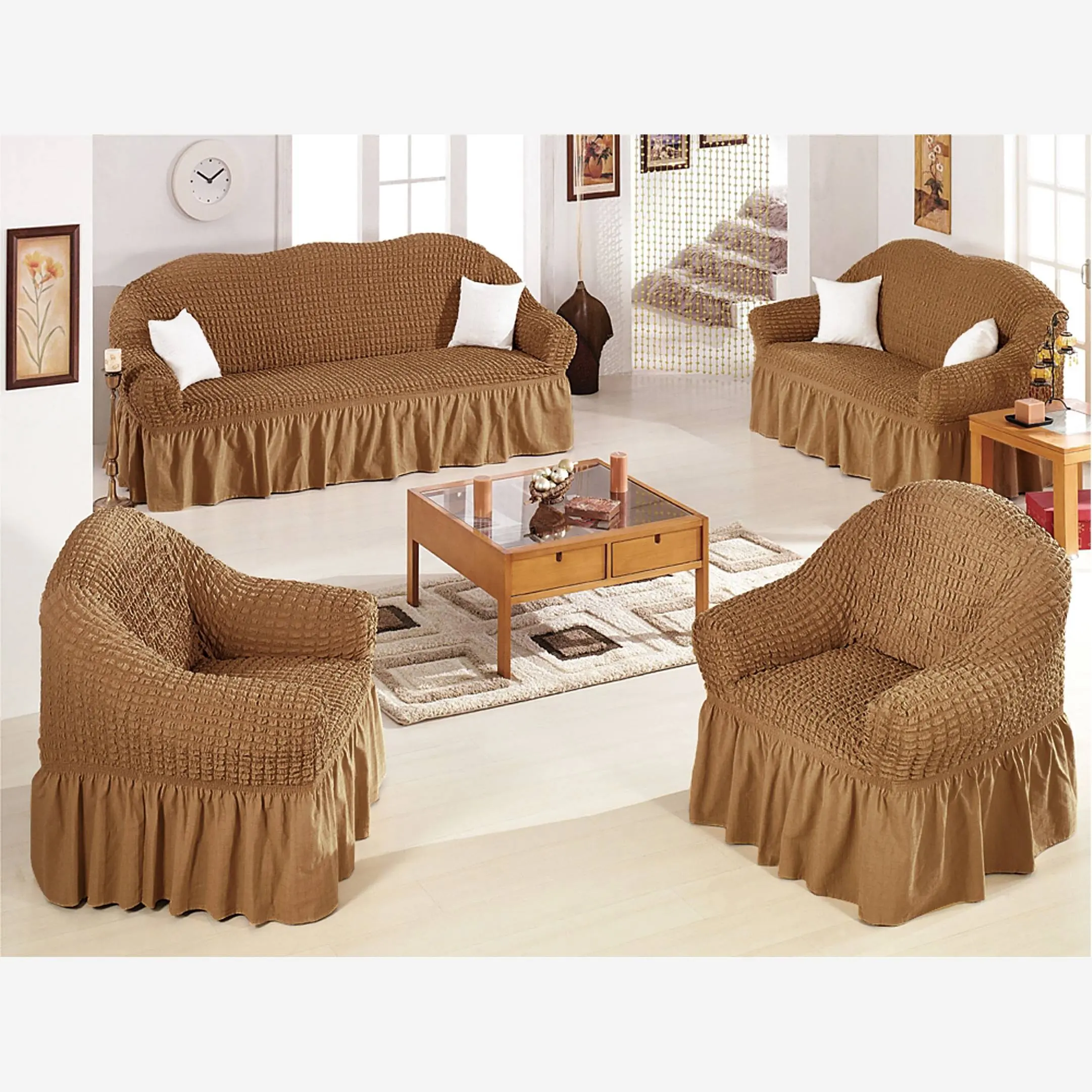 Conjunto de fundas de LICRA para sofá, fundas para sillas, a la moda, para el hogar, baratas, novedad
