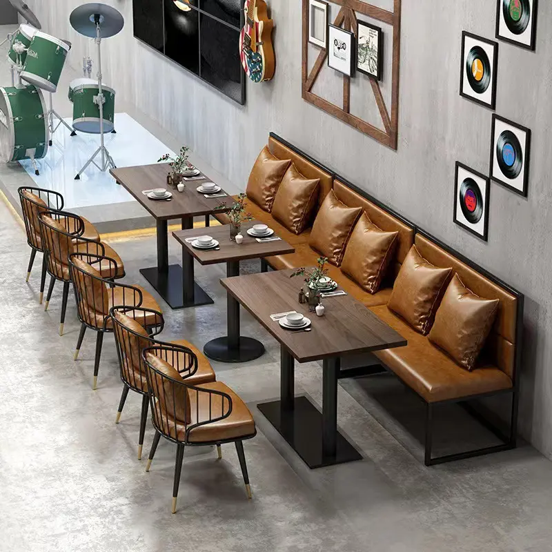 Venta caliente restaurante simple ocio mesa de comedor silla sofá combinación cafetería muebles de Bar