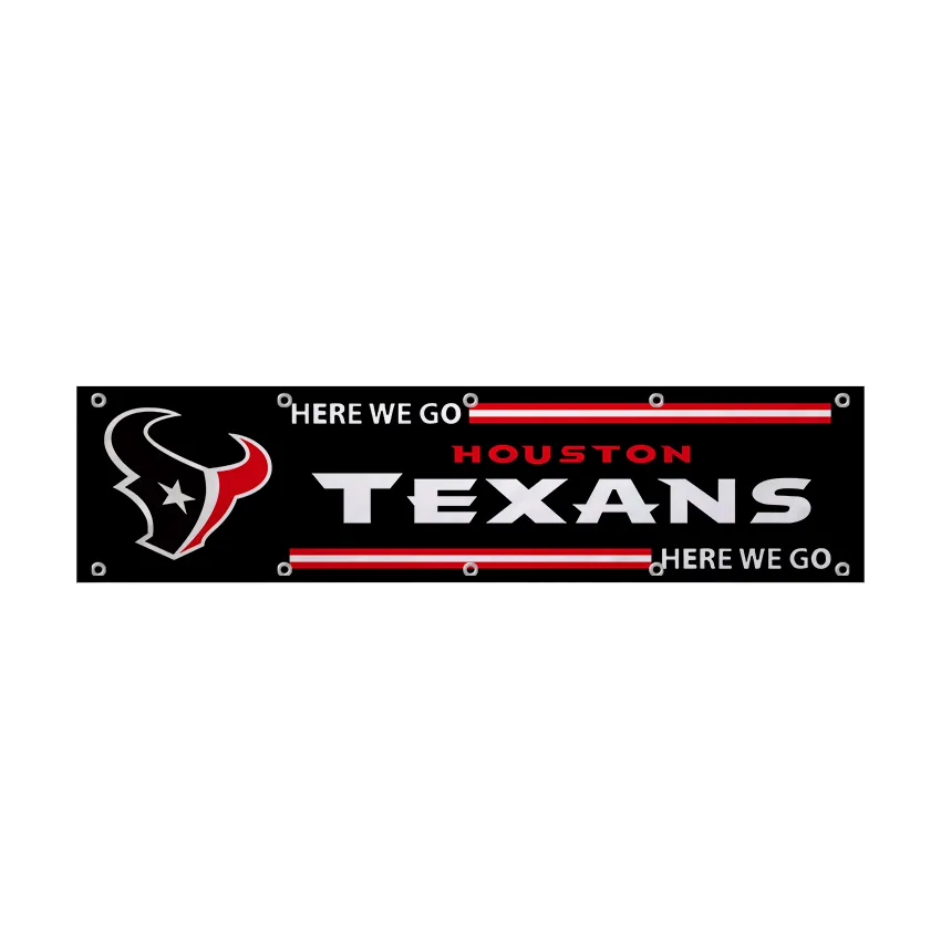 Houston Texans Buena calidad Promocional Aficionados al fútbol personalizados 2x6ft Bandera NFL Regalo de alta calidad Hombre Cueva Banner