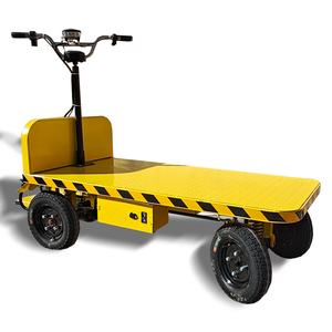 Motorized Flatbed <strong>Cart</strong> with Stand-Up Driving and Arc Guardrail for Airport Baggage Handling - Product Image 6
