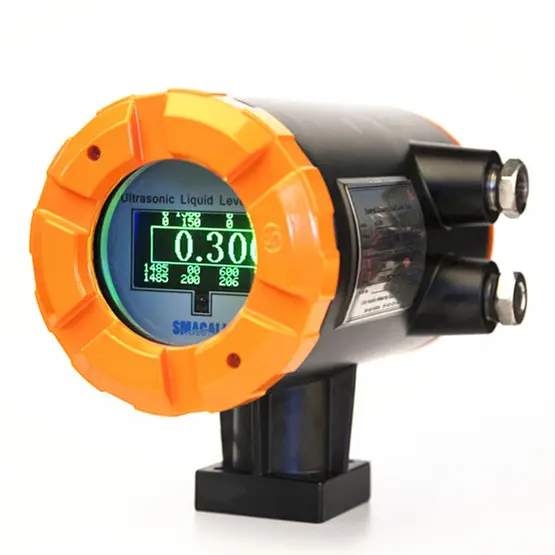 Medidor de nível líquido externo ultrassônico, indicador de nível do óleo com sonda colada na superfície externa da parede do tanque sem perfuração