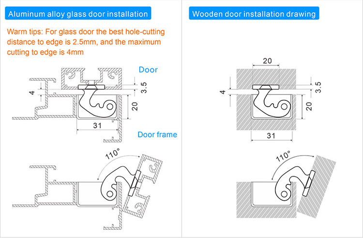 Popular Minimalist Door Hinge 110*31mm Heavy Duty Door Hinge In Door