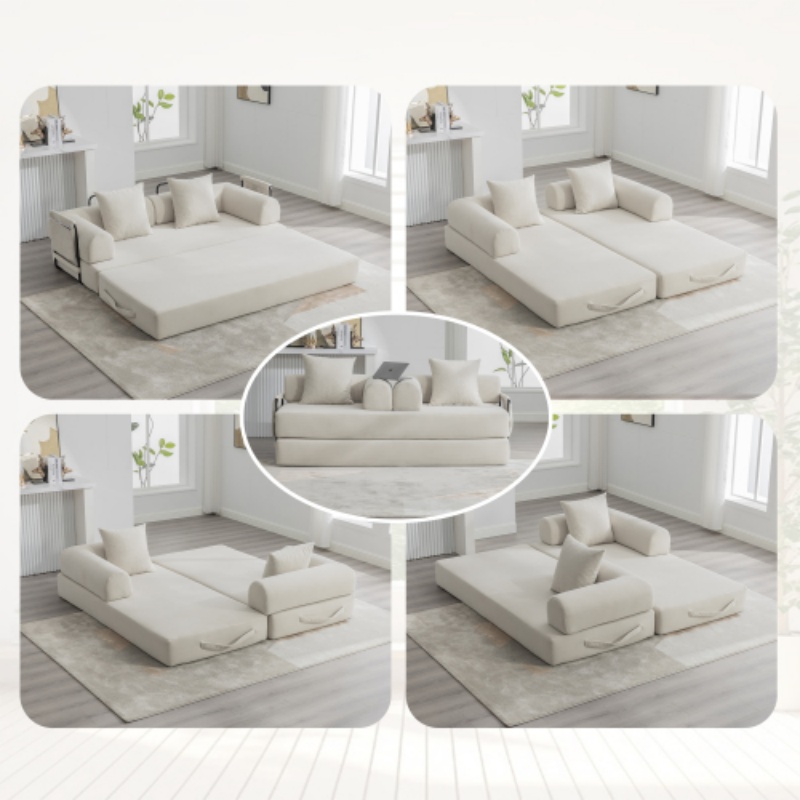 Beige + Velours côtelé + 2 places