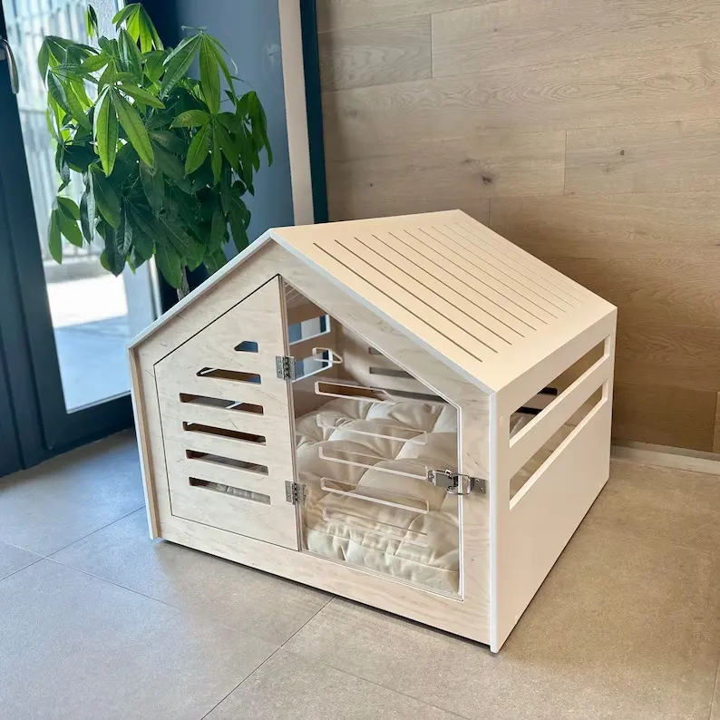 Caisse pour chien d'intérieur moderne caisse pour chien avec porte en acrylique caisse pour chien personnalisée Venlo