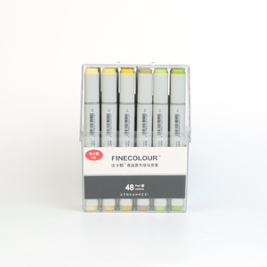 Finecolour EF100 24/36/48/60/72色ホットな新製品プロのダブルヘッド詰め替え可能なアートマーカーペンケース付き