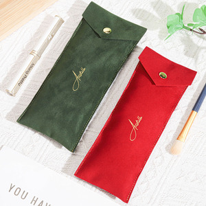 تخفيضات كبيرة OEM شعار مخصص مطبوع وردي جلد مدبوغ مغلف حقيبة ماكياج فرشاة مستحضرات التجميل خواتم مجوهرات سوار تخزين حقيبة الغبار المخملية - Product Image 1