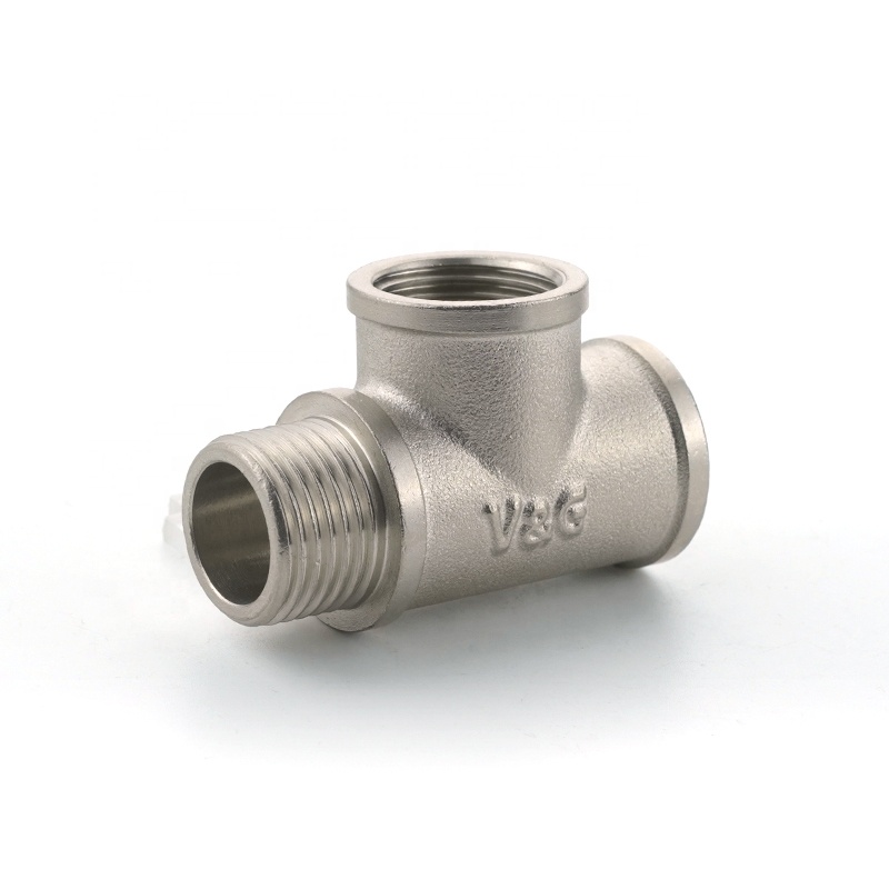 Hot selling design threaded joint tap water pipe fitting 1/2in brass tee fitting