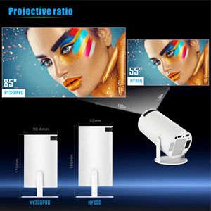 Fabrika fiyat son çift WiFi akıllı Android WiFi BT5.0 Android 11 Mini taşınabilir cep LCD projektör HY300 pro 4K projektör - Product Image 2