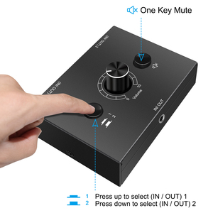 2 Ports 3.5mm Stereo <strong>Audio</strong> <strong>Switch</strong> <strong>Audio</strong> Switcher for Active Speaker Headphone Manual <strong>Input</strong> Selector Splitter Box <strong>Audio</strong> Sharing - Product Image 3