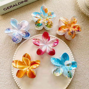 Hawaii Plumeria Flower Claw Clip Nonslip Hoa Tóc Claw Clip Cho Dày Mỏng Tóc Dễ Thương Lớn Hoa Tóc Claw Clip Cho Phụ Nữ - Product Image 4