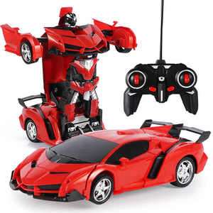 <strong>1</strong>/18 2 in <strong>1</strong> Transformation Robots Sports Vehicle Model Rc Car Deformation Robot Car <strong>Remote</strong> Control Car Toy for Children Gift