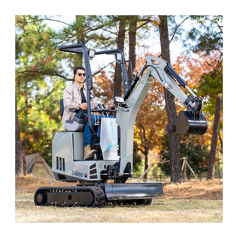 Boleo Mini traktör ekskavatör makinesi hidrolik küçük mikro paletli Bagger greyder Mini ekskavatör 1.5 Ton