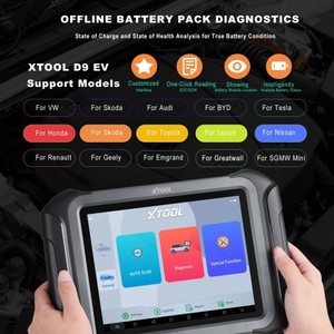 XTOOL D9EV D9 EV strumenti diagnostici per auto auto elettrica Tesla BYD con rilevamento batteria attivo Test ECU codifica