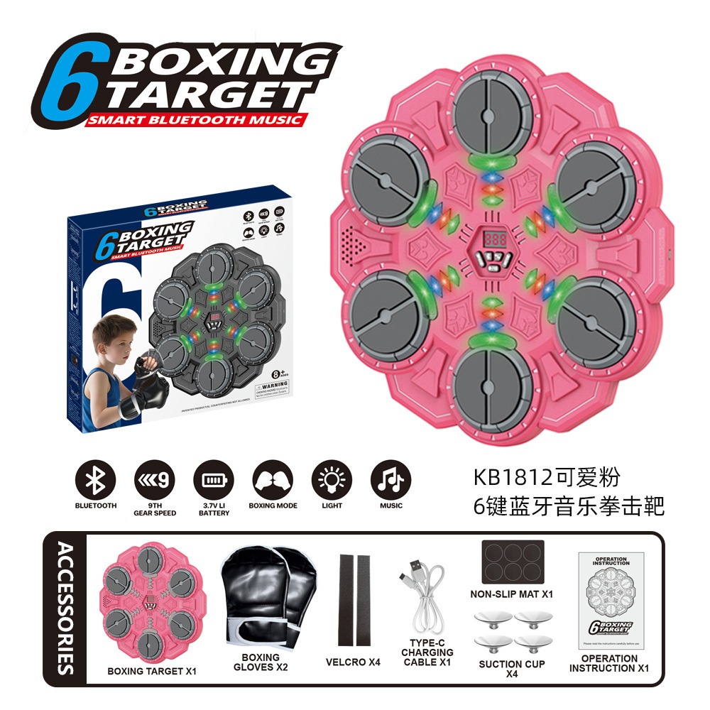 KB1812-6-Key Boxing Target - Pink