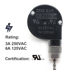 ZING kulak ZE-208S5-1T 3A 250VAC 6A 125VAC 5 hız kontrolü tavan vantilatörü regülatörü elektrik çekme zinciri ışık anahtarı - Product Image 3