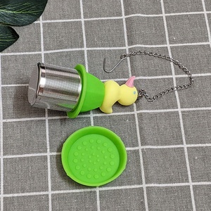 UJ-TI111 תה סיליקון בשר ברווז פופולרי עם infuser תה סיליקון עם מחזיק תה סיליקון עם שרשרת