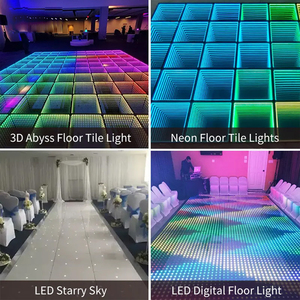 RGB 3D эффект СВЕТОДИОДНЫЙ танцпол панель освещенное закаленное стекло магнитное бесконечное зеркало для свадебной вечеринки сценические коврики DMX режим управления - Product Image 3